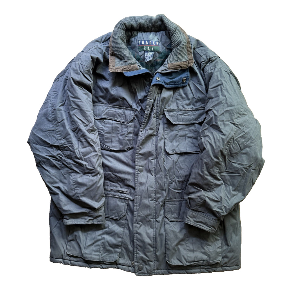 Vintage Trader Bay Winter Puffer Jacket Blue Men's XL Thick Classic EUC